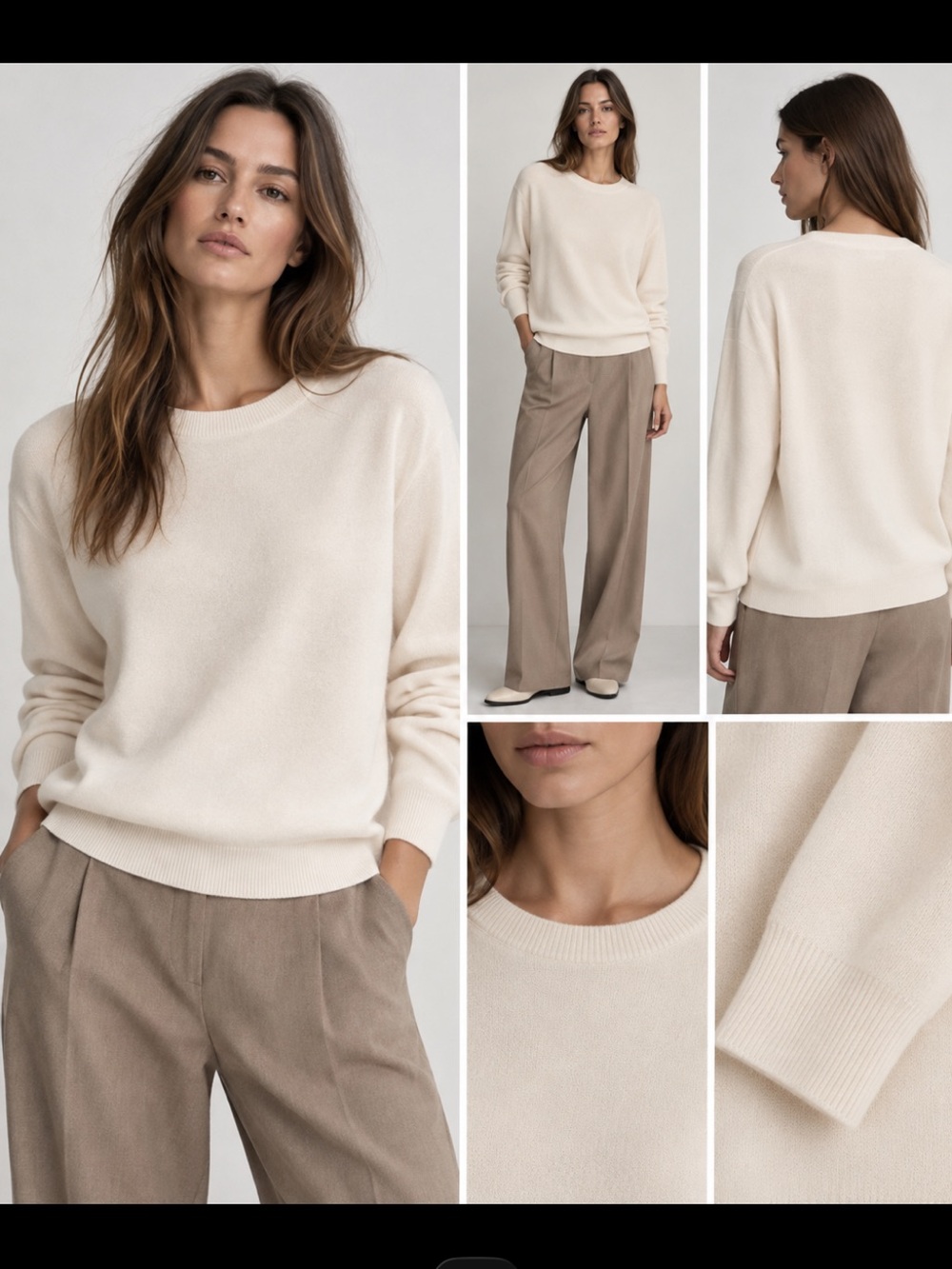 Massimo Dutti NWT cashmere wool blend crepe sweater Medium 1065/240